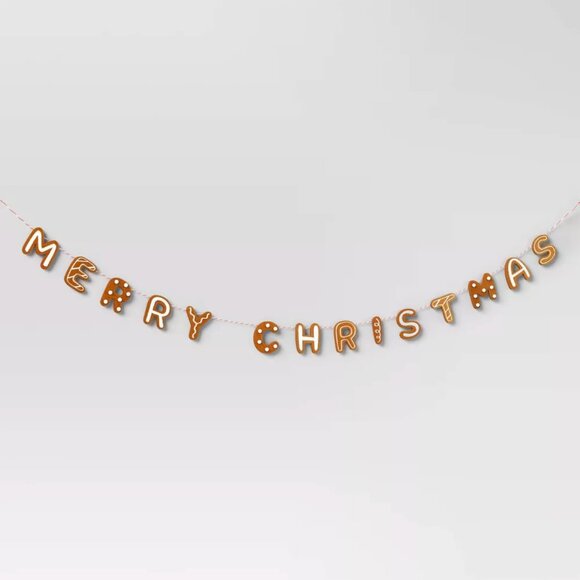 TARGET WONDERSHOP MERRY CHRISTMAS GINGERBREAD GARLAND - Picture 2 of 4